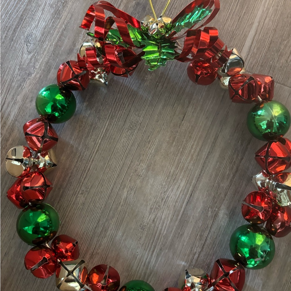 Festive Red and Green Holiday Wreath